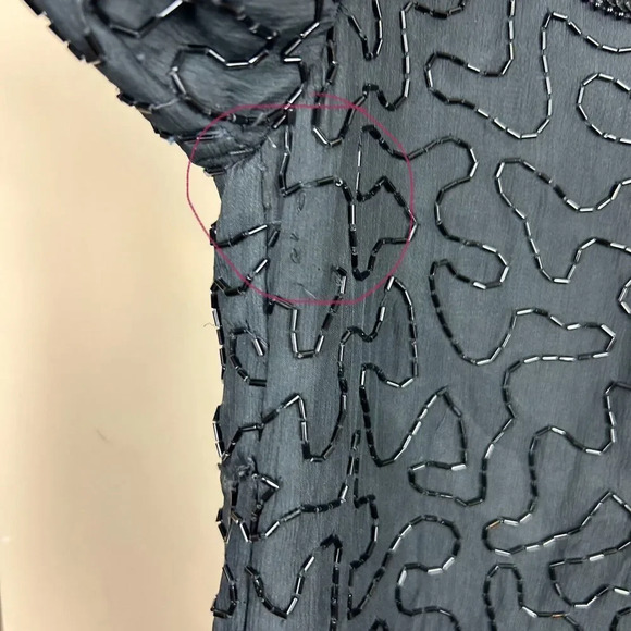 Adrianna Papell Evening Black‎ Silk Beaded Jacket M Sequins Formal Event Holiday - Picture 15 of 16